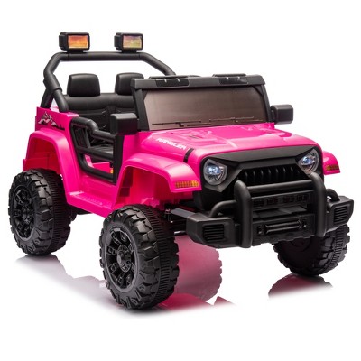 Racxily Dual Drive Kids Ride On Electric Car for 2-4 Years with, Bluetooth, Four-Wheel Suspensionwith LED Headlights, USB Music & Remote Control