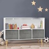 Toy Storage Organizer Bookshelf with Storage with 3 Collapsible Fabric Drawers and Pine Legs - 2 of 4
