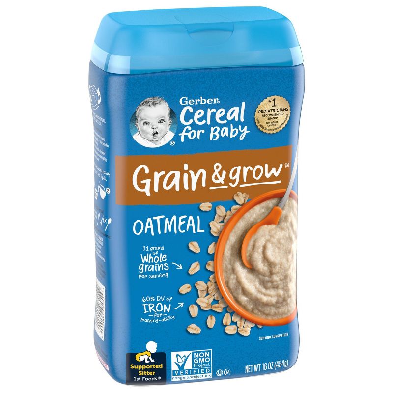 Gerber Single Grain Oatmeal Baby Cereal - 16oz, 3 of 11
