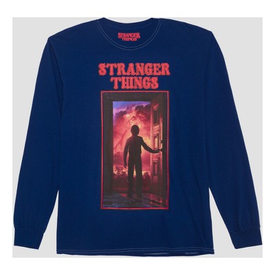 Mens Stranger Things Long Sleeve Doorway Graphic T Shirt Royal