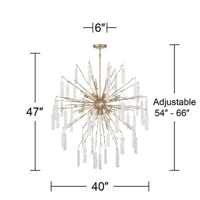Brass Sputnik 14-Light Modern Rain Chandelier
