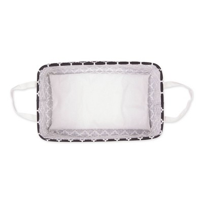 Black and White Cotton-Poly Collapsible Laundry Bins, Set of 2