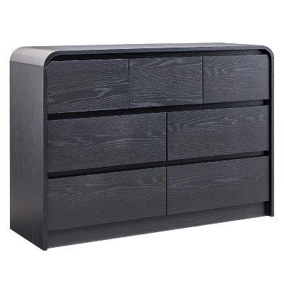 SinCiDo Modern 7 Drawers Dresser 47" Wide Chests of Drawers w/ Curved Profile Design Natural Texture for Bedroom,Living Room