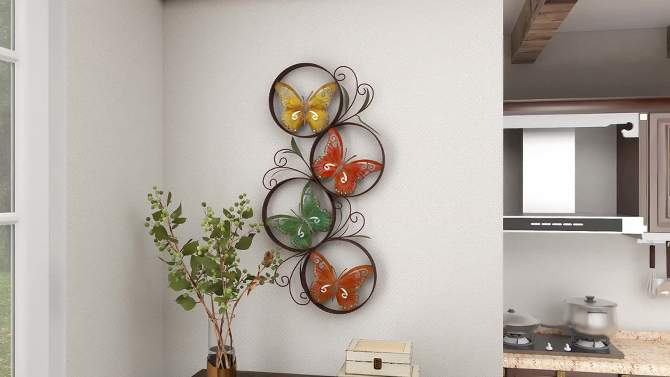 Eclectic Metal Butterfly Wall Decor Yellow/Red - Olivia &#38; May, 2 of 7, play video