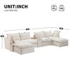 131" Oversized Modular U-Shaped Sectional Sofa with 2 Movable Ottomans, Flip-Top Console with Storage & USB Charger, Hidden Cup Holder - 3 of 4