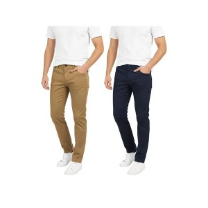 Men's 2-Pack Chinos | Slim Fit Stretch Pants - Multi-Color Sets - 1 of 4