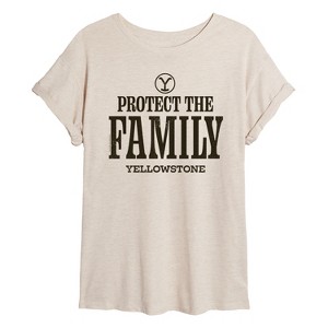 Women's - Yellowstone - We Are Family Y Brand Oversized Graphic T-Shirt - 1 of 4