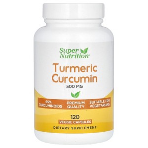 Super Nutrition Turmeric Curcumin, 500 mg, 120 Veggie Capsules - 1 of 3
