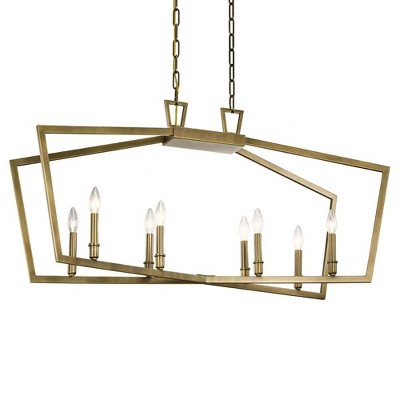 Modern Brass Cage 6-Light Chandelier with Black Finish