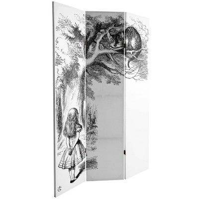 72" x 48" Double Sided Alice in Wonderland 3 Panel Room Divider