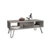 15.7" Coffee Table with 4 Legs and 2 Shelves ¨C Stylish and Spacious Storage Solution for Living Room - 3 of 4
