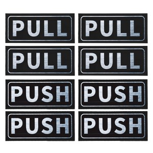 Unique Bargains PVC Self-Adhesive Waterproof Horizontal Push Pull Door Sign 4 Set - 1 of 4