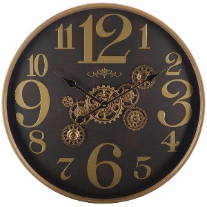 Harrietta Gear Clock - Black/Gold - SEI - 1 of 4
