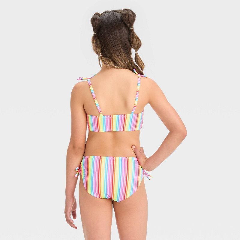 Girls' Rainbow Striped Bikini Set - Cat & Jack™, 4 of 5