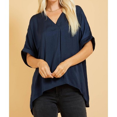 Women's V-Neck High-Low Top - GLAM