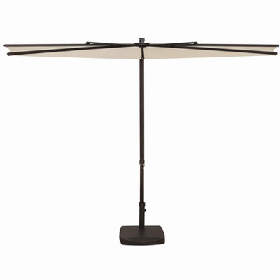 SimplyShade Amelia Modern Polyester Half Umbrella in Bronze/Antique Beige