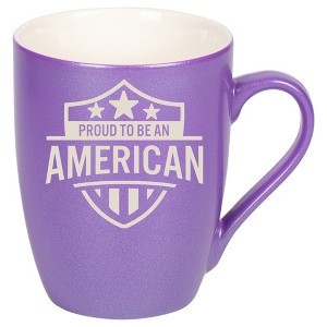100 North United States 10 Ounce Passion Purple Metallic Finish, Comfortably Fits Your Hands, New Bone China Coffee Tea Cup Mug, Proud To Be An - 1 of 1