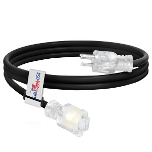LifeSupplyUSA 14 Gauge Power Extension Cord Outdoor & Indoor Waterproof Cable SJTW 14/3 ETL Listed - 1 of 4