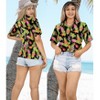 HAPPY BAY Button Down Shirt Funky Short Sleeve Tropical Vacation Casual Blouse Top Dress Shirt Summer Hawaiian Beach Party Floral Shirts - 3 of 4