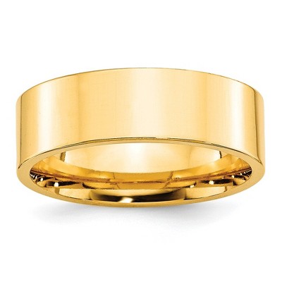 Black Bow Jewelry 7mm 10K White or Yellow Gold Flat Comfort Fit Band