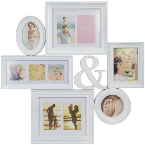 5x7 Inch 2 Photo Striped Driftwood Collage Picture Frame Wood, Mdf