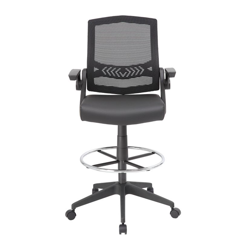 Drafting Stool with Flip Arms Mesh Black - Boss Office Products, 3 of 10