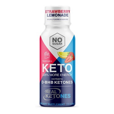 Real Ketones BHB Keto Energy Shots - Strawberry Lemonade 12pk