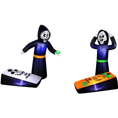Occasions 5' INFLATABLE REAPERS PLAYING CORN HOLE, 5 ft Tall, Multicolored
