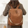 Wikineon Elegant Brown Retro-Style Backpack for Women: Multi-Functional PU Fashion Bag with Timeless Vintage Appeal, Ideal for Daily Outings - 2 of 4