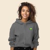 Dalix Alien Embroidered Fleece Cropped Hoodie Cold Fall Winter Women - 2 of 4