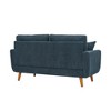 2-Seater Corduroy Mid-Century Sofa with Flared Arms, Solid Wood Frame and 2 Throw Pillows for Apartment or Small Living Room - 4 of 4