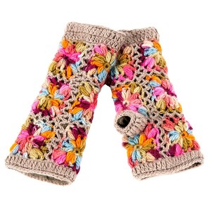 Multi Color Flower Crochet Handwarmers_Nirvanna Designs - 1 of 4