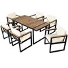 JUJABU 7 Pieces Outdoor Dining Table and Chair Set with Removable Cushions for Patio, Backyard, Garden - 2 of 4