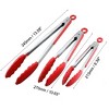 Unique Bargains Stainless Steel Silicone Tip Locking Mechanism Kitchen Tongs 1 Set - 2 of 4