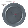 Smarty Had A Party 7.5" Matte Charcoal Gray Round Disposable Plastic Appetizer/Salad Plates (120 Plates) - 3 of 4