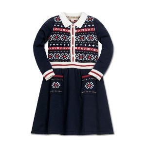 Hope & Henry Girls' Long Sleeve Nordic Fair Isle Sweater Dress, Infant - 1 of 4