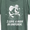 Women's - Instant Message - Santa Man In Uniform Christmas Short Sleeve Graphic T-Shirt - 2 of 4