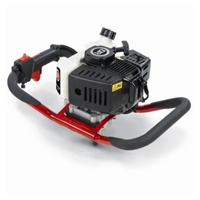 DR Power Premier Earth 52cc 2 Cycle Engine Light Portable High Performance Auger Powerhead with Wrap Around Anti-Vibration Handles, Black/Red