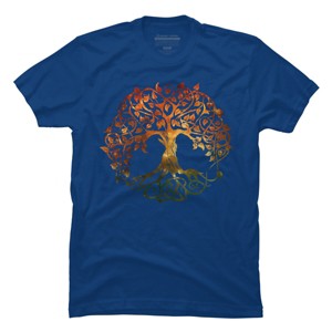 Men's Design By Humans \Golden\" Tree" By Jetti T-Shirt - 1 of 3
