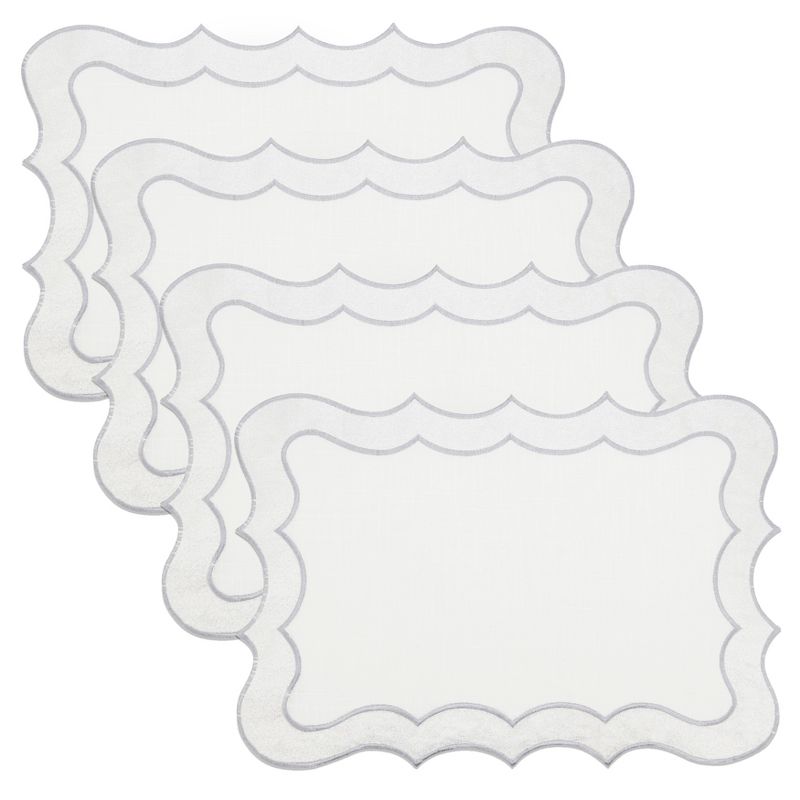 Saro Lifestyle Scallop Border Bliss Placemat (Set of 4), 3 of 5