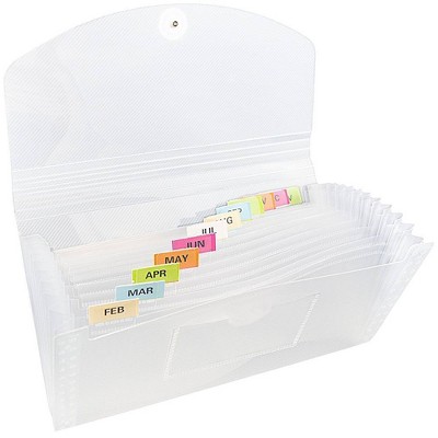 Expand File Folders 12 Pockets Portable A4 Letter Size Expandable Storage Box Plastic Accordion File with Coloured Ta Accordion File Organiser with Envelope 