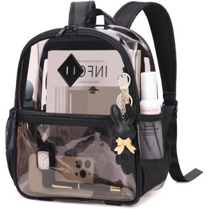 Mini Clear Backpack, Thick TPU Stadium Bag with Front Pocket for Events, Concerts, Work, and Travel, Compliant - 1 of 4