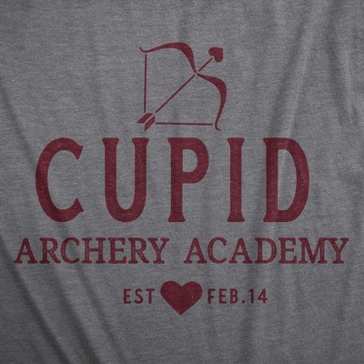 Мужские футболки Crazy Dog T-Shirts, Inc. Mens Cupid Archery Academy T Shirt Funny Valentines Day Shirt for Men - Crazy Dog Men's T Shirt for Valentines Gift Dark Grey S — фото 2