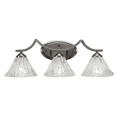 Toltec Lighting Zilo 3 - Light Vanity in  Graphite with 7" Italian Ice Shade