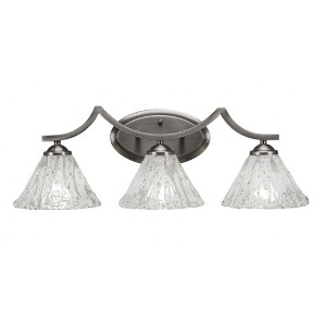 Toltec Lighting Zilo 3 - Light Vanity in  Graphite with 7" Italian Ice Shade - 1 of 1