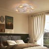 Ludomide 21" White Caged Ceiling Fan with Light and Remote, Industrial Low Profile Fan for Bedroom Farmhouse - 2 of 4