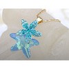 Anna-Kaci Women's Swarovski Crystal Elements Pendant Necklace with Blue Starfish Design, Gold Tone Chain, Adjustable Length, Adds Sparkle - Starfish - 2 of 4
