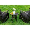 ALAULM 3 Piece Patio Outdoor Aluminum Metal Swivel Rocking Chairs with 1 Coffee Table - 3 of 4