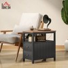 HOMCOM Narrow End Table with Charging Station and USB Ports for Living Room, Modern Side Table with Drawers, Shelf - 3 of 4