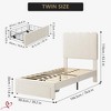 Twin Platform Bed Frame Velvet/Lambswool Upholstered Twin Size Bed Frame with Wave Headboard and Under-Bed Drawer No Box Spring Needed - 4 of 4